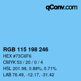 Farbcode: RGB 115 198 246 | qconv.com