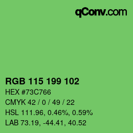 颜色代码: RGB 115 199 102 | qconv.com
