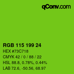 Color code: RGB 115 199 24 | qconv.com