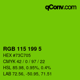 カラーコード: RGB 115 199 5 | qconv.com