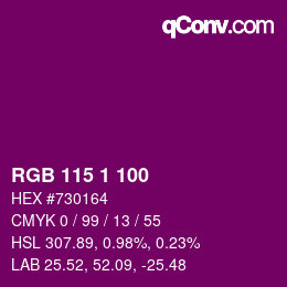 Color code: RGB 115 1 100 | qconv.com