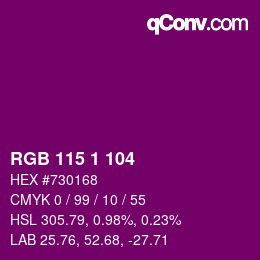 Color code: RGB 115 1 104 | qconv.com