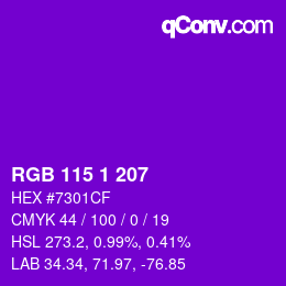 Color code: RGB 115 1 207 | qconv.com