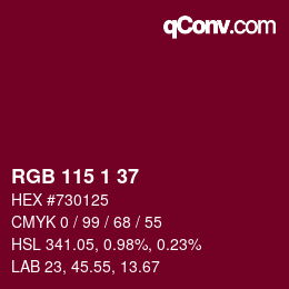 Color code: RGB 115 1 37 | qconv.com
