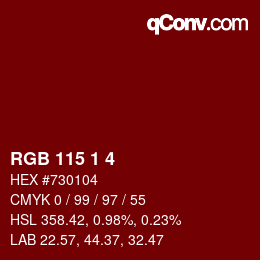 Color code: RGB 115 1 4 | qconv.com