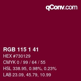 Color code: RGB 115 1 41 | qconv.com