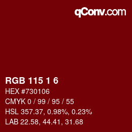 Color code: RGB 115 1 6 | qconv.com