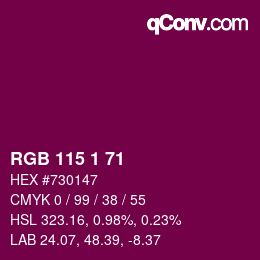 Color code: RGB 115 1 71 | qconv.com