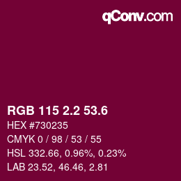 カラーコード: RGB 115 2.2 53.6 | qconv.com