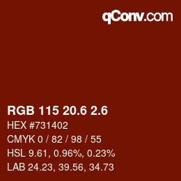 カラーコード: RGB 115 20.6 2.6 | qconv.com
