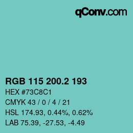 Color code: RGB 115 200.2 193 | qconv.com
