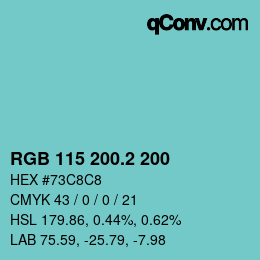 カラーコード: RGB 115 200.2 200 | qconv.com