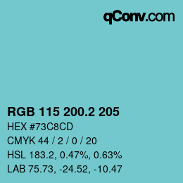 カラーコード: RGB 115 200.2 205 | qconv.com