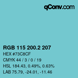 カラーコード: RGB 115 200.2 207 | qconv.com