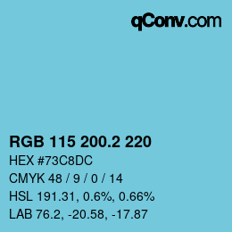 カラーコード: RGB 115 200.2 220 | qconv.com