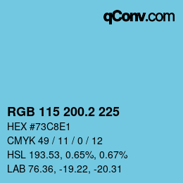カラーコード: RGB 115 200.2 225 | qconv.com
