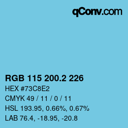 Color code: RGB 115 200.2 226 | qconv.com