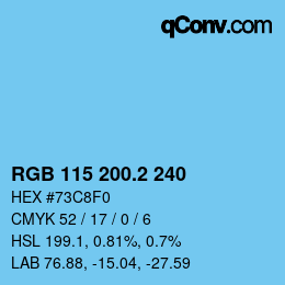 カラーコード: RGB 115 200.2 240 | qconv.com