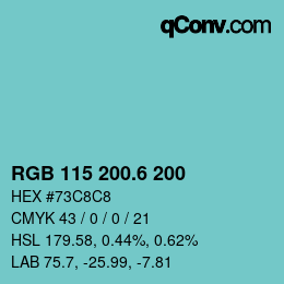 カラーコード: RGB 115 200.6 200 | qconv.com