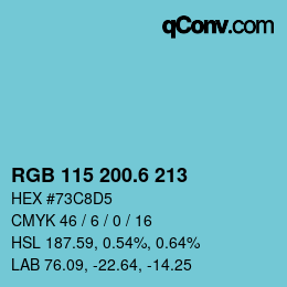 カラーコード: RGB 115 200.6 213 | qconv.com