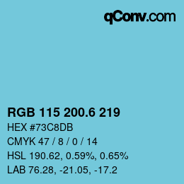 カラーコード: RGB 115 200.6 219 | qconv.com
