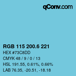 カラーコード: RGB 115 200.6 221 | qconv.com
