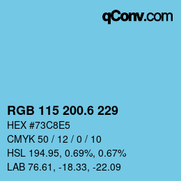 カラーコード: RGB 115 200.6 229 | qconv.com