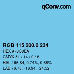 カラーコード: RGB 115 200.6 234 | qconv.com