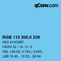カラーコード: RGB 115 200.6 239 | qconv.com