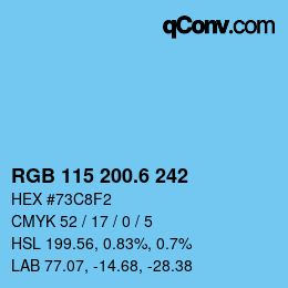 カラーコード: RGB 115 200.6 242 | qconv.com