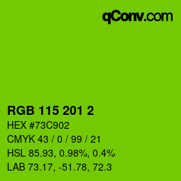Color code: RGB 115 201 2 | qconv.com