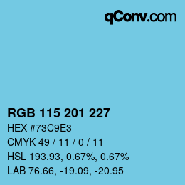 Farbcode: RGB 115 201 227 | qconv.com