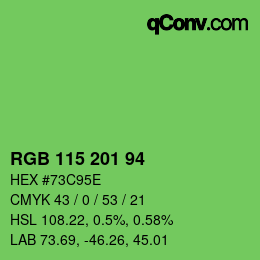 Color code: RGB 115 201 94 | qconv.com