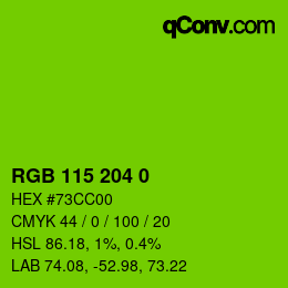 Color code: RGB 115 204 0 | qconv.com