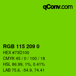 颜色代码: RGB 115 209 0 | qconv.com