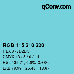 Color code: RGB 115 210 220 | qconv.com