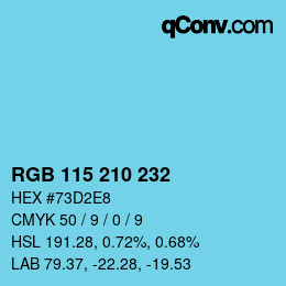 Color code: RGB 115 210 232 | qconv.com