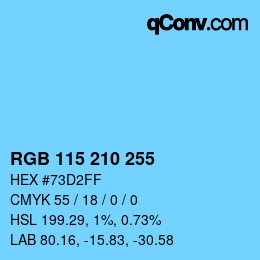 Color code: RGB 115 210 255 | qconv.com