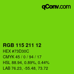 Color code: RGB 115 211 12 | qconv.com