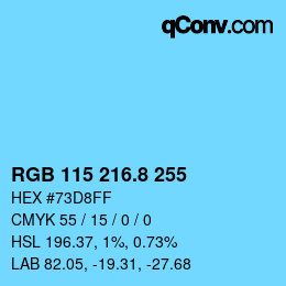 カラーコード: RGB 115 216.8 255 | qconv.com