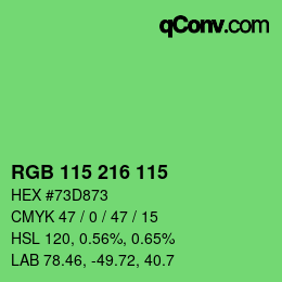 颜色代码: RGB 115 216 115 | qconv.com