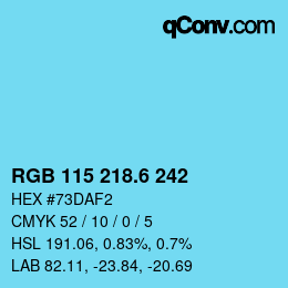 カラーコード: RGB 115 218.6 242 | qconv.com