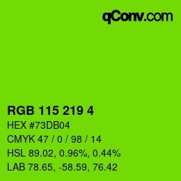 Color code: RGB 115 219 4 | qconv.com