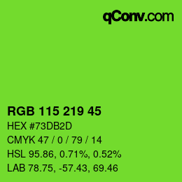 Color code: RGB 115 219 45 | qconv.com