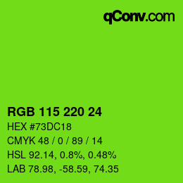 Color code: RGB 115 220 24 | qconv.com