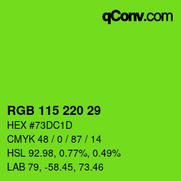 Color code: RGB 115 220 29 | qconv.com