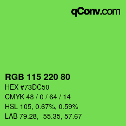 颜色代码: RGB 115 220 80 | qconv.com