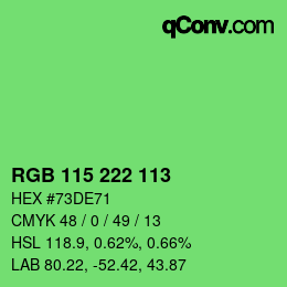 Code couleur: RGB 115 222 113 | qconv.com