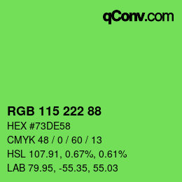 Color code: RGB 115 222 88 | qconv.com