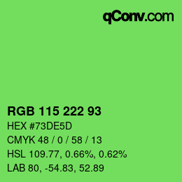 Color code: RGB 115 222 93 | qconv.com